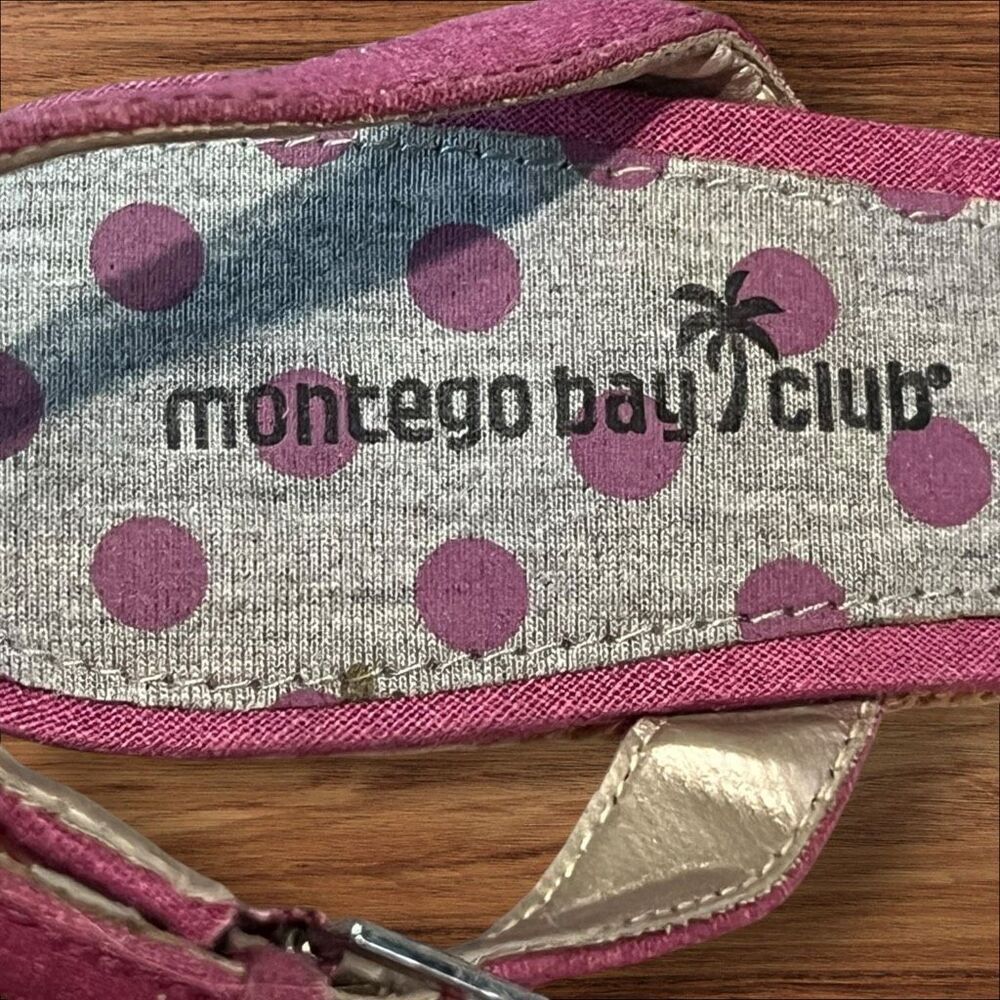 Montego Bay Club Pink Floral Espadrille Wedge Sandals Size 7.5 - Picture 8 of 13
